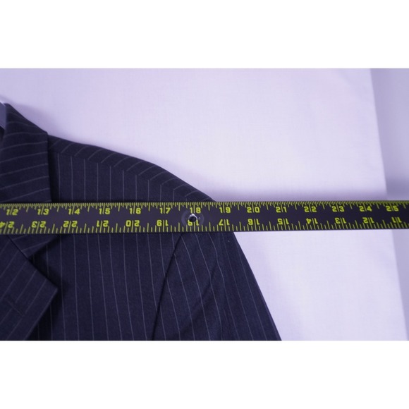 VTG Botany 500 Suit Mens 42R Dark Gray Pinstripe Wool Pants 36x29 Pleated Cuffed - Picture 7 of 16